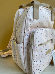 Mochila Maternidad Mediana Con Bolsillo Térmico Confeti Marfil