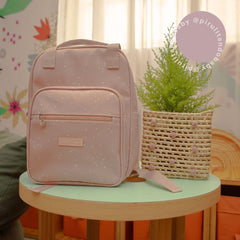 Mochila Maternidad Con Bolsillo Térmico Motitas Rose