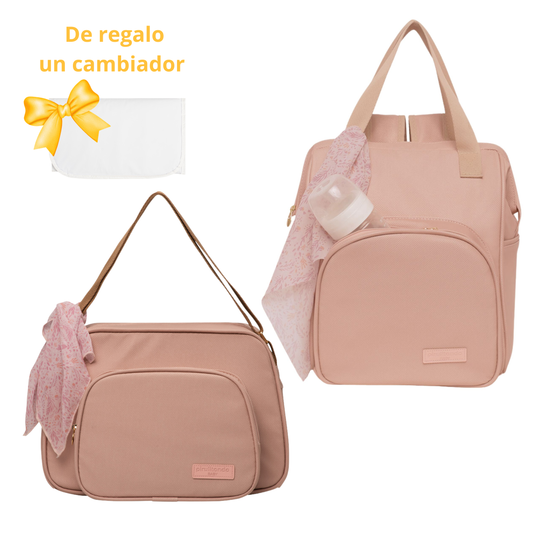 Kit Encanto Rose Bolso Mediano + Mochila Mediana