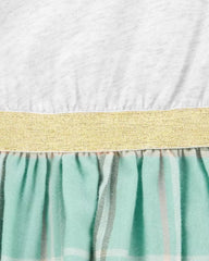 Carter's - Vestido de punto a cuadros + cubre pañal