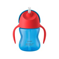 Vaso con Pajita y Asas Philips Avent Azul/Rojo