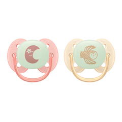 Paquete con 2 chupetes Ultra Soft Nighttime 0-6m