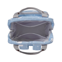 Mochila Maternidad Mediana Con Bolsillo Térmico Fondo Del Mar Azul