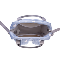 Mochila Maternidad Mediana Con Bolsillo Térmico Fondo Del Mar Azul