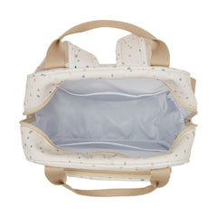 Mochila Maternidad Mediana Con Bolsillo Térmico Confeti Marfil