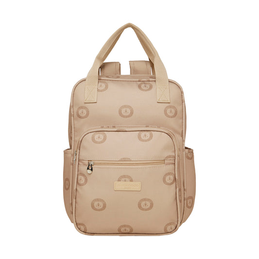 Mochila Maternidad Mediana Con Bolsillo Frontal Térmico León Caramelo