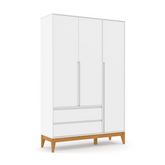 Ropero 3 Pts Matic Nature Clean Laq. Blanco Soft Eco Wood