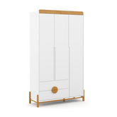 Ropero 3 Pts Matic Tess Laqueado Blanco Soft Freijo Eco Wood