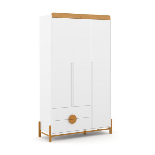 Ropero 3 Pts Matic Tess Laq. Blanco Soft/Freijo/Eco Wood
