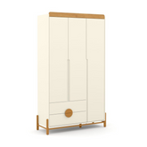 Ropero 3 Pts Matic Tess Laqueado Off White Freijo Eco Wood