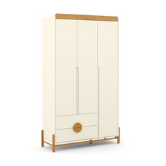 Ropero 3 Pts Matic Tess Laq. Off White/Freijo/Eco Wood