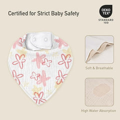 Paquete con 8 baberos de muselina rosa