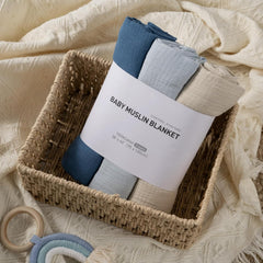 Paquete con 3 mantas de muscelina 95cmx100cm