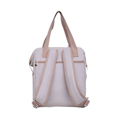 Mochila Maternidad Mediana Encanto Marfil Con Bolso Frontal Térmico