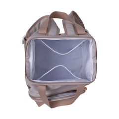 Mochila Maternidad Mediana Encanto Marfil Con Bolso Frontal Térmico