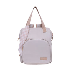 Mochila Maternidad Mediana Encanto Marfil Con Bolso Frontal Térmico