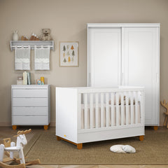 Comoda con 4 cajones Matic Zupy Clean Laq. Blanco Soft/Eco Wood