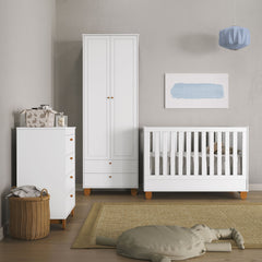 Comoda con 4 cajones Matic Zupy Laq. Blanco Soft/Eco Wood