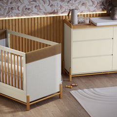 Cuna Matic Tess Laqueado Off White/Eco Wood