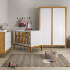 Cuna Matic Nature New Laq. Blanco Soft Freijo Eco Wood