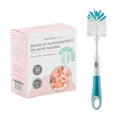 Kit 50 Bolsas de Almacenamiento + Cepillo Limpia Biberones