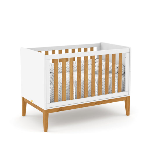 Cuna Matic Nature New Laq. Blanco Soft Freijo Eco Wood