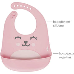 Babero De Silicona Rosa