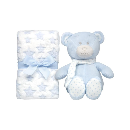 Kit Manta Con Oso Buba Azul