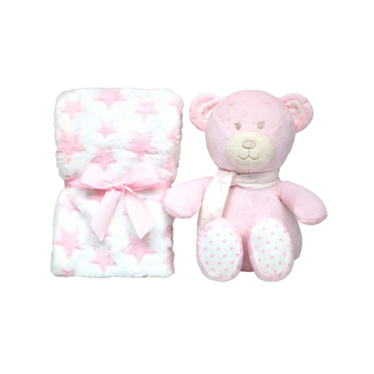 Kit Manta Con Oso Buba Rosa