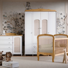 Ropero 4 Pts Matic Provence Laq. Blanco Soft/Freijo