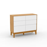 Cómoda 6 Cajones Matic Nature Clean Laq. Freijo/Blanco Soft/Eco Wood