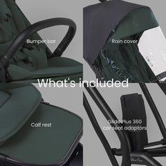 Kit Carrito Nia + Moises Plegable Silver Cross Conifer Verde
