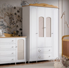 Ropero 4 Pts Matic Provence Laq. Blanco Soft/Freijo