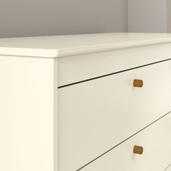 Comoda con 4 cajones Matic Zupy Laq. Off White/Eco Wood