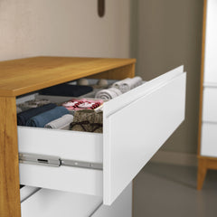Cómoda 6 Cajones Matic Nature Clean Laq. Freijo/Blanco Soft/Eco Wood
