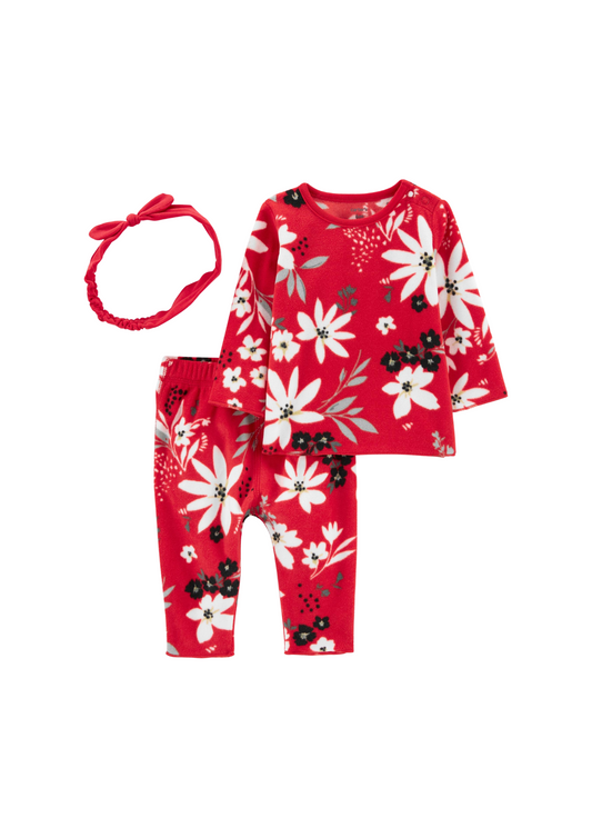 Carter's - Set floral con 3 piezas de micro polar