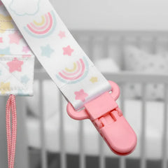 Kit Con Sujetadores De Chupetes Estrellas Rosa
