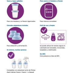 Set con 10 Vasos de Almacenamiento Philips Avent