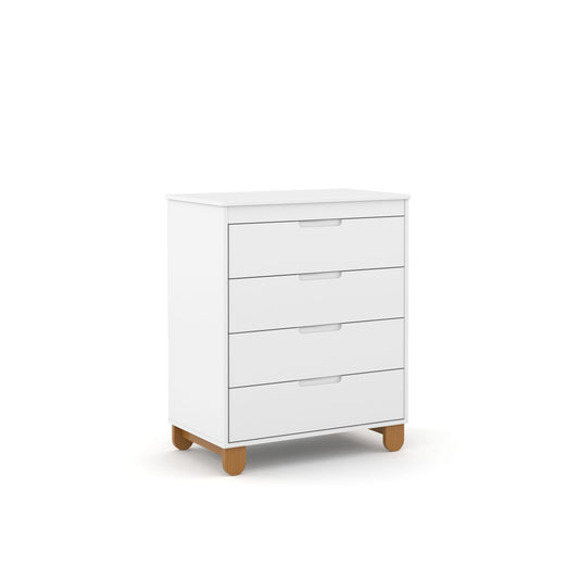 Comoda con 4 cajones Matic Zupy Clean Laq. Blanco Soft/Eco Wood