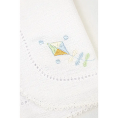 Salida de Maternidad Bordada Azul Celeste Con Blanco