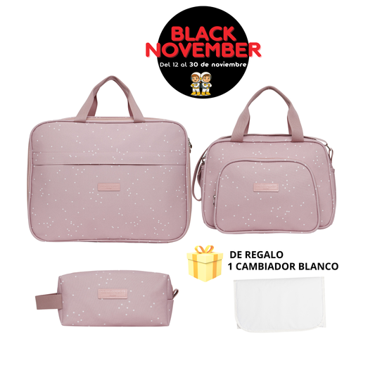 Kit Motitas Maleta + Bolso Mediano + Necessaire