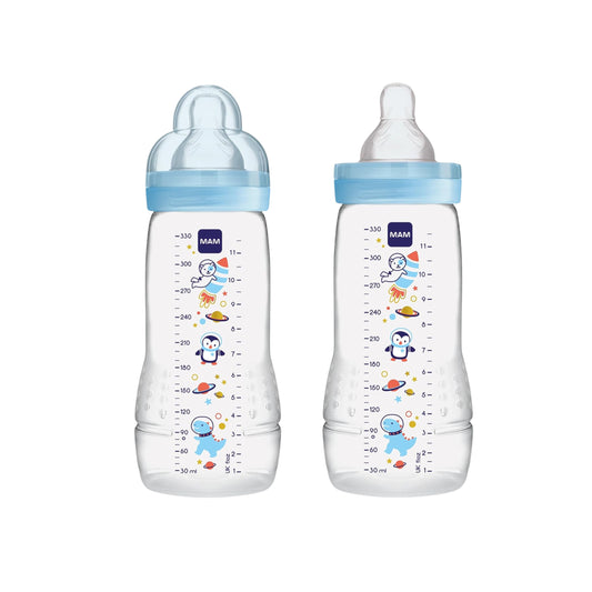 Paquete con 2 Biberones Easy Active 330ml Azul (4m+)