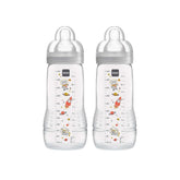 Set con 2 Biberones Easy Active 330ml Gris Neutro (4m+)
