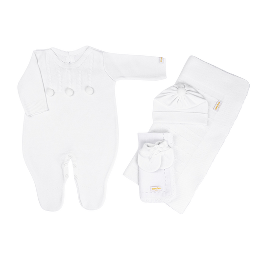 Salida de Maternidad Enterizo Blanco Liso