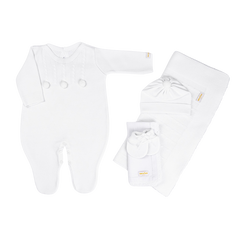 Salida de Maternidad Enterizo Blanco Liso