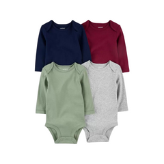 Carter's - Paquete con 4 bodies de mangas largas