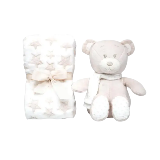 Set De Regalo Buba Manta + Peluche Rosa Beige