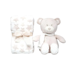 Set De Regalo Buba Manta + Peluche Rosa Beige
