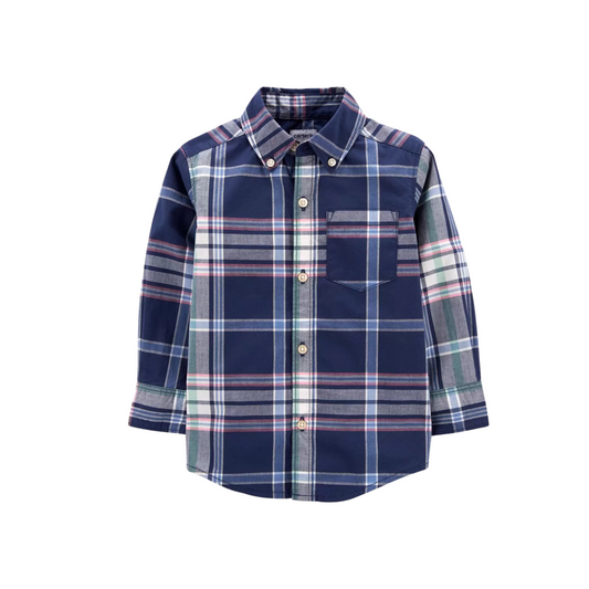 Carter's - Camisa cuadriculada de mangas largas