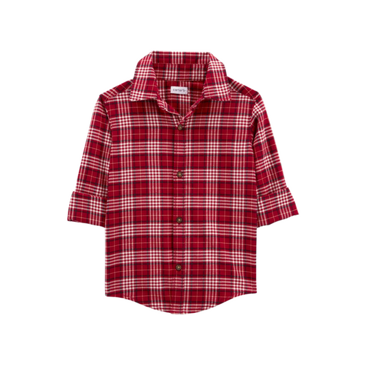 Carter's - Camisa cuadriculada de mangas largas